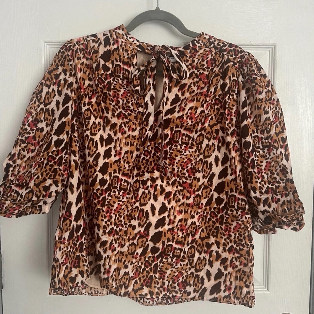 Gibson Latimer Leopard Print Blouse - Brown and Black
